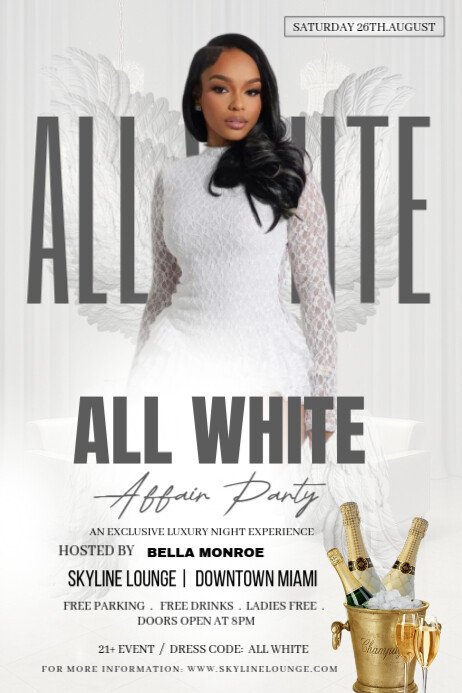 open lace back dress All White Party Invitation Template, White Affair Invites Digital Download,  White Themed Birthday Invitation, Elegant White Party, White Cocktail
