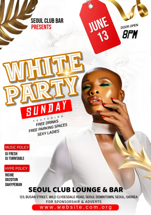 Copy of White Maximalist All White Party A4 | PosterMyWall
