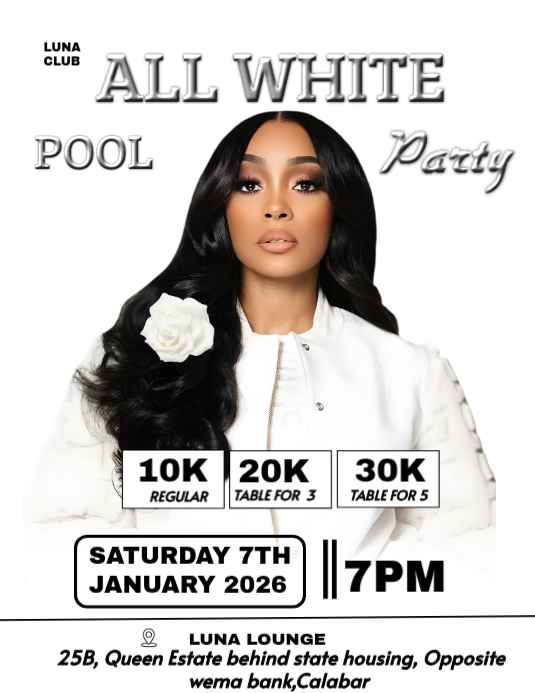 White Maximalist All White Party Flyer Flyer (us Letter) Template