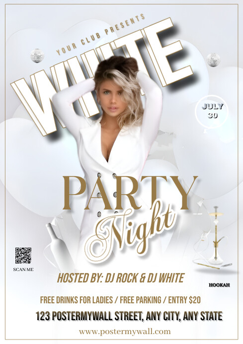 Modèle White Maximalist All White Party Flyer Templa | PosterMyWall