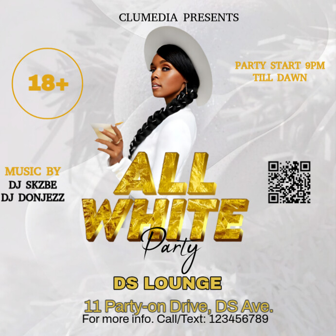 Plantilla de White Maximalist All White Party Instagram Post | PosterMyWall