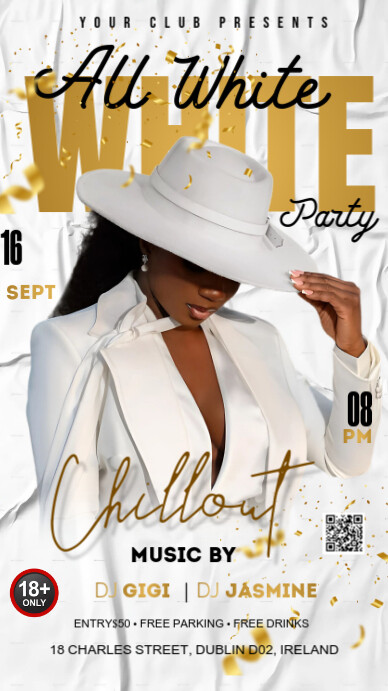 Copy of White Maximalist All White Party Instagram Story | PosterMyWall