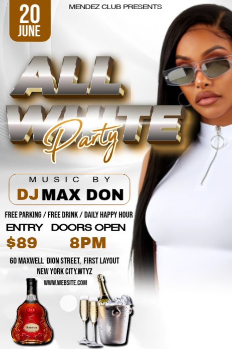 Copy of White Maximalist All White Party Poster | PosterMyWall