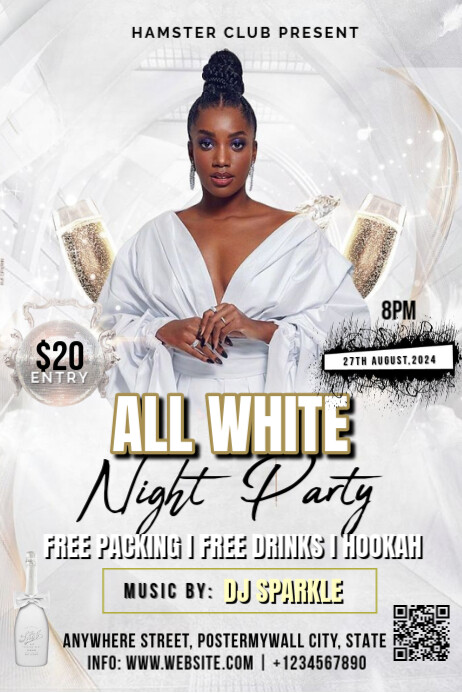 White Maximalist All White Poster Template | PosterMyWall