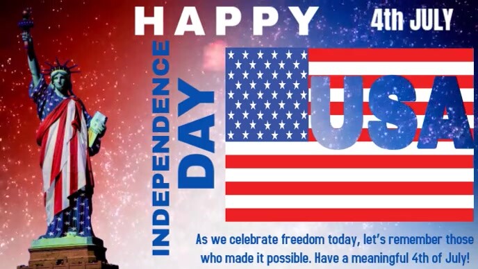White Maximalist America Independence Day Youtube Thumbnail template