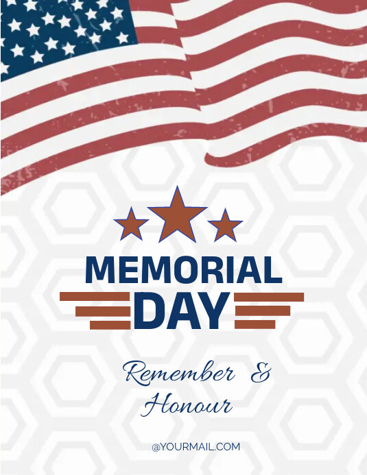 White Maximalist America Memorial Flyer (us Template | PosterMyWall