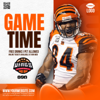 White Maximalist American Football Flyer Or Social Media Instagram Post template