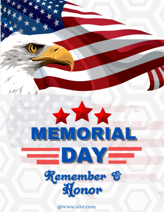 White Maximalist American Memorial Day Design Flyer (us Letter ...