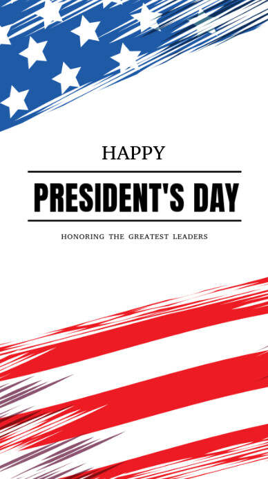 White Maximalist American President's Day 2025 Instagram Story Instagram-verhaal template