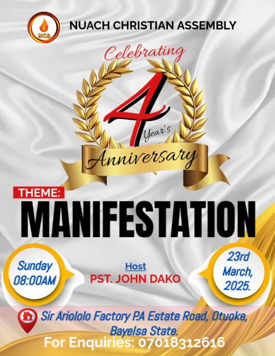 White maximalist anniversary flyer (US Letter) template