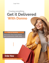 White Maximalist App Delivery  Flyer (us Letter) template