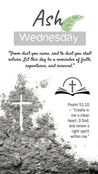 White Maximalist Ash Wednesday  Whatsapp Status template