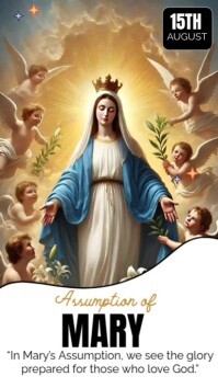 White Maximalist Assumption Of Mary  Instagram Reel template