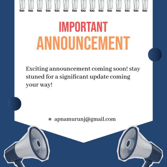 White Maximalist Attention Important Announcement Flyers  Instagram Post template