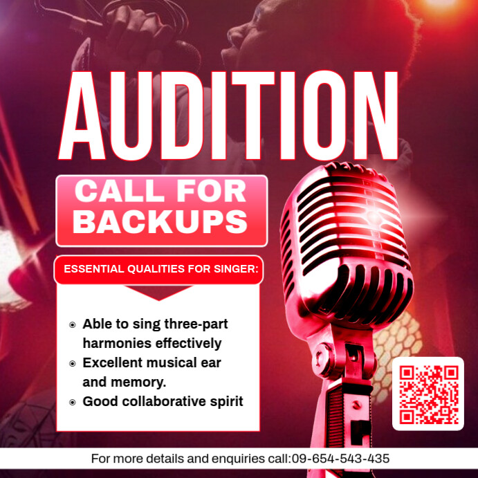 White Maximalist Audition Call Template Design Instagram Post