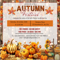 White Maximalist Autumn Festival Invitation Instagram Post template