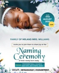 White Maximalist Baby Dedication Flyer  Instagram Portrait template