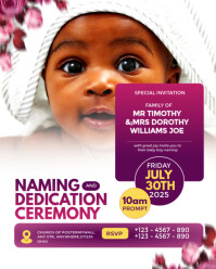 White Maximalist Baby Naming And Dedication Ceremony Flyer  Instagram Portrait template
