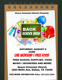 White Maximalist Back 2 School Bash Flyer (us Letter) Volante (Carta US) template