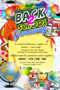 Gul back to school giveaway Poster Template