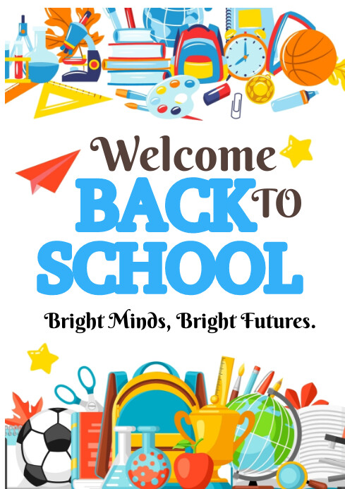 White Maximalist Back To School  A4 template