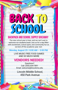 White Maximalist Back To School Backpack Giveaway  Tabloid template