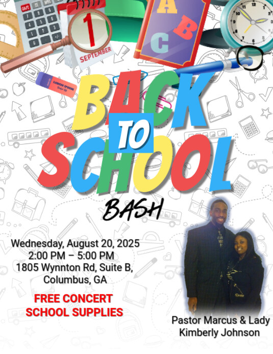 White Maximalist Back To School Bash Flyer (us Letter) Template ...