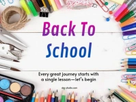 White Maximalist Back To School Card Yard Sign Sinal de jardim template