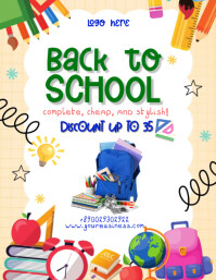 White Maximalist Back To School  Flyer (us Letter) template