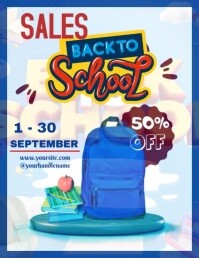 White Maximalist Back To School Flyer (us Letter) template