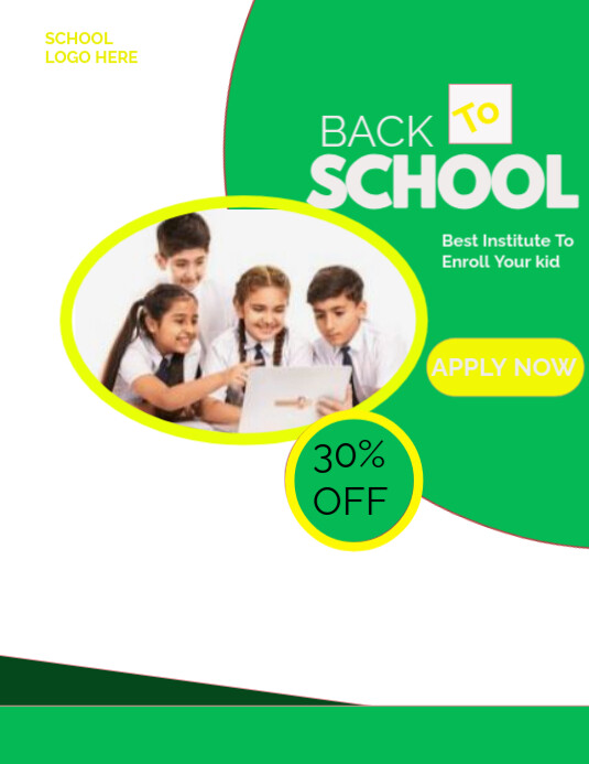 White Maximalist Back To School Flyer (us Letter) template
