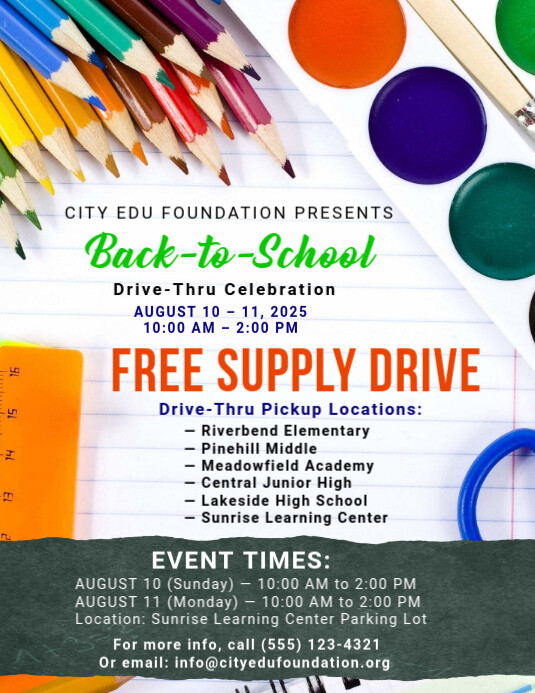 White Maximalist Back-to-school Flyer (us Letter) template