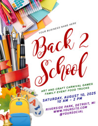 Белый Back to School Event Flyer Template