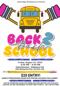 White Maximalist Back To School Flyer A4 template