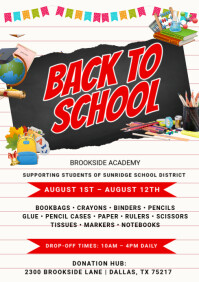 White Maximalist Back To School Flyer A4 template
