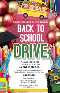 White Maximalist Back To School Flyer Tabloid Tabloide template