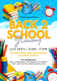 White Back to School Giveaway A4 Template