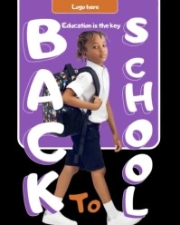 White Maximalist Back To School  Instagram Portrait template