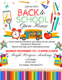 White Maximalist Back To School Open House Invitation  Flyer (us Letter) Volante (Carta US) template