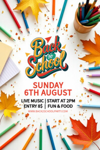 White Maximalist Back To School Pinterest Graphic template