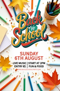 White Maximalist Back To School Pinterest Graphic template