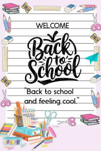 White Maximalist Back To School  Poster template