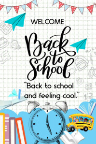 White Maximalist Back To School  Poster Плакат template