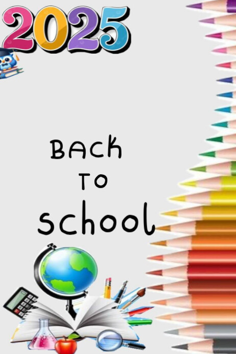 White Maximalist Back To School  Poster Plakkaat template