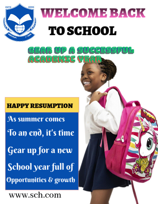 White Maximalist Back To School Poster  Flyer (us Letter) template