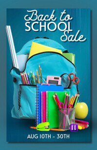 White Maximalist Back To School Sale Half Page Wide Meia página larga template