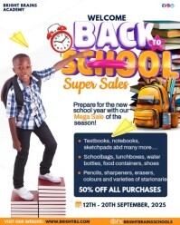 White Maximalist Back To School Sale Template  Instagram Portrait