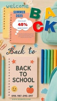White Maximalist Back To School Template Instagram Reel