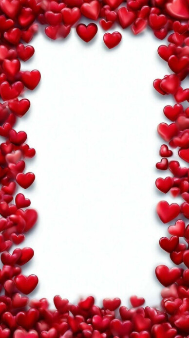 White Maximalist Background For Valentine's  Digital Display (9:16) template