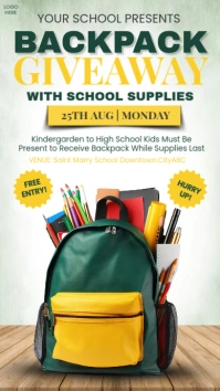 White Maximalist Backpack Giveaway Instagram template